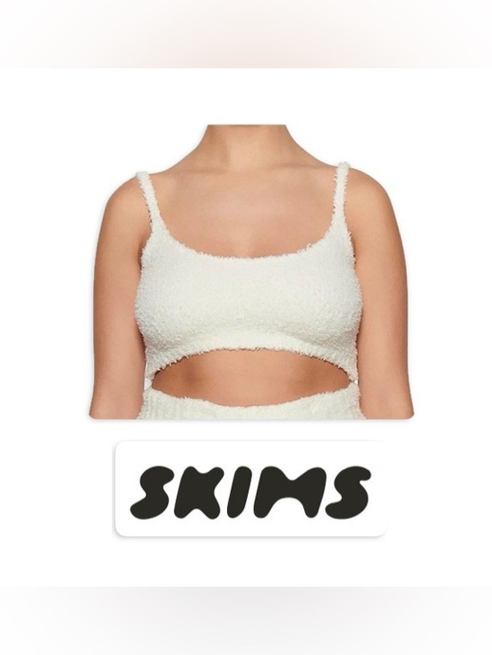 SKIMS Tops - NWT [SKIMS] Cozy Knit Sherpa Bralette Cropped Tank Top Cami in Bone Womens 2X/3X